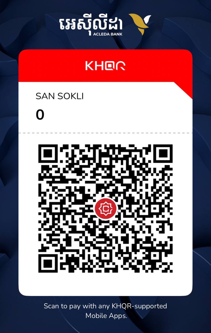 KHQR ធនាគារ ACLEDA ឈ្មោះ SAN SOKLI